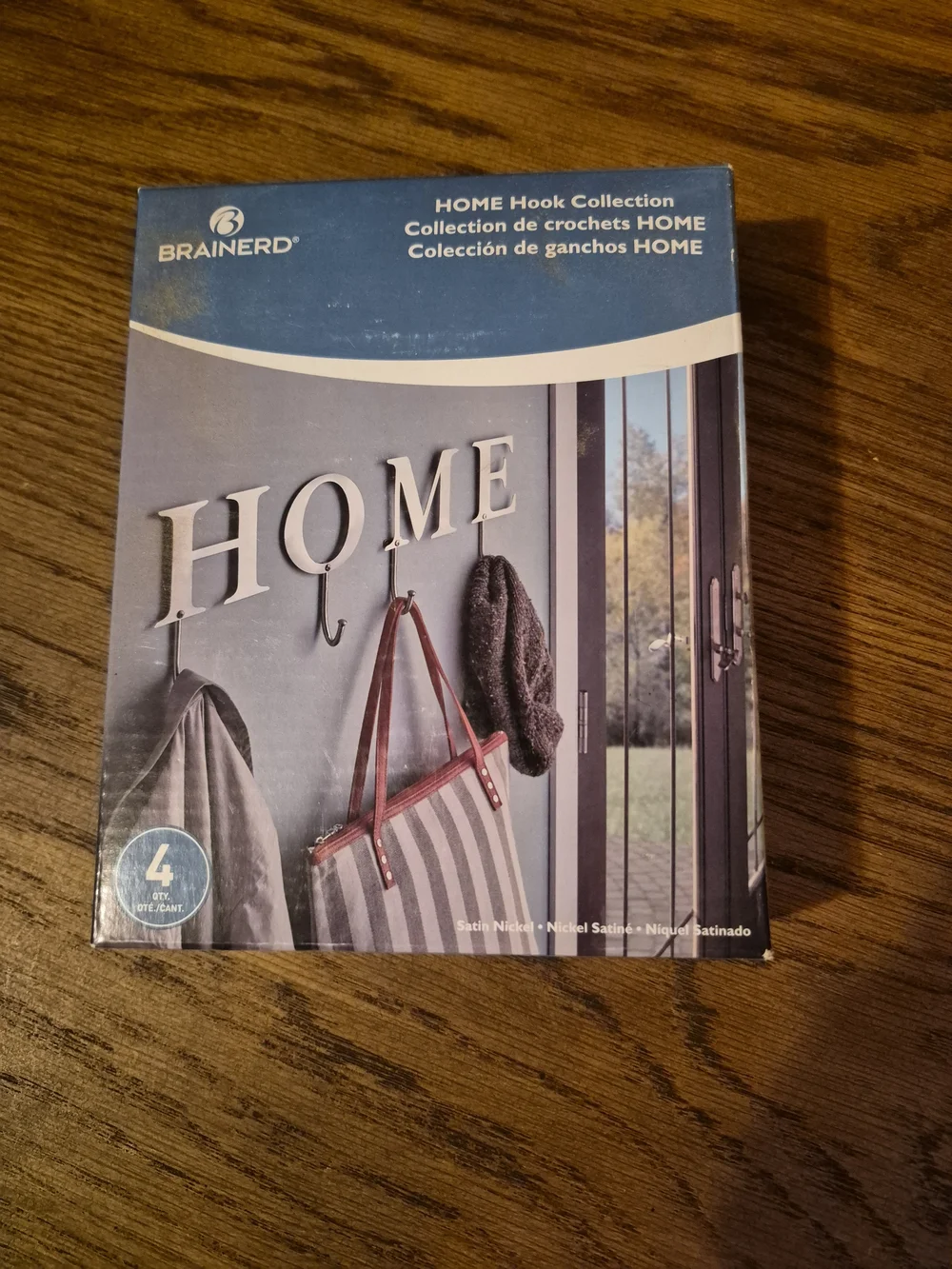 Brainerd HOME 4 Hook Collection Satin Nickel Wall Mount New In Box Decor